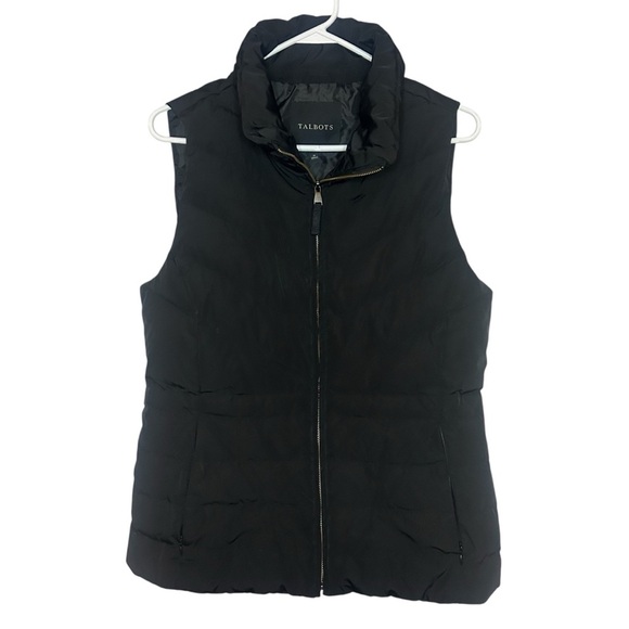 Talbots Jackets & Blazers - Talbots puffer vest black quilted pockets snaps size medium